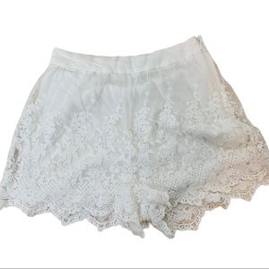 Ambiance | white embroidered shorts